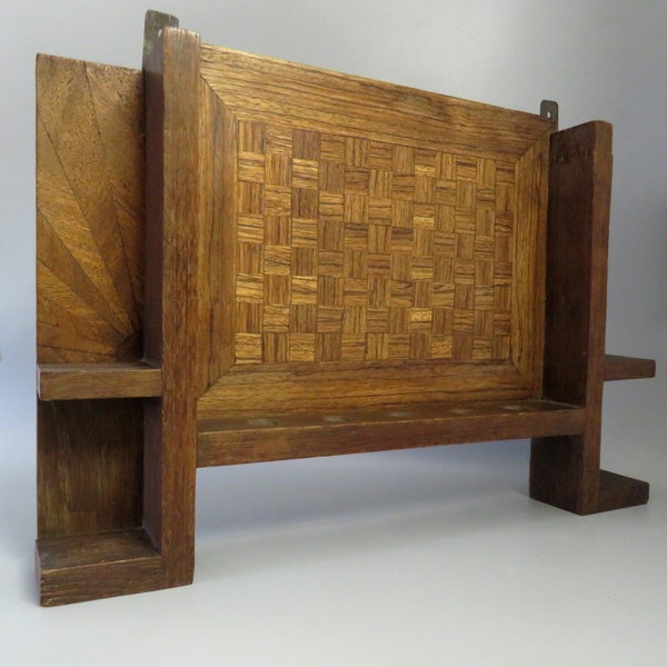 Art deco modern wooden pipe Rack in european design - wood inlay Wall pipe  suitable for 5 pipes