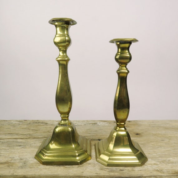 Vintage Messing Kerzenhalter 2er Set Paar Messing Kerzenhalter Höhe 25,5 30  cm European Vintage Antique