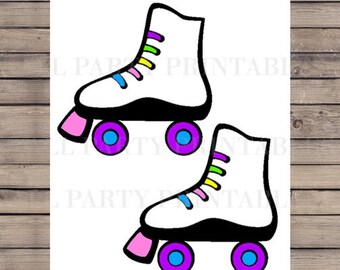 Rollschuh Printables, Rollschuh PDF, Rollschuh Geburtstag, Rollschuh Party, Rollschuh Bild, Rollschuh DIY