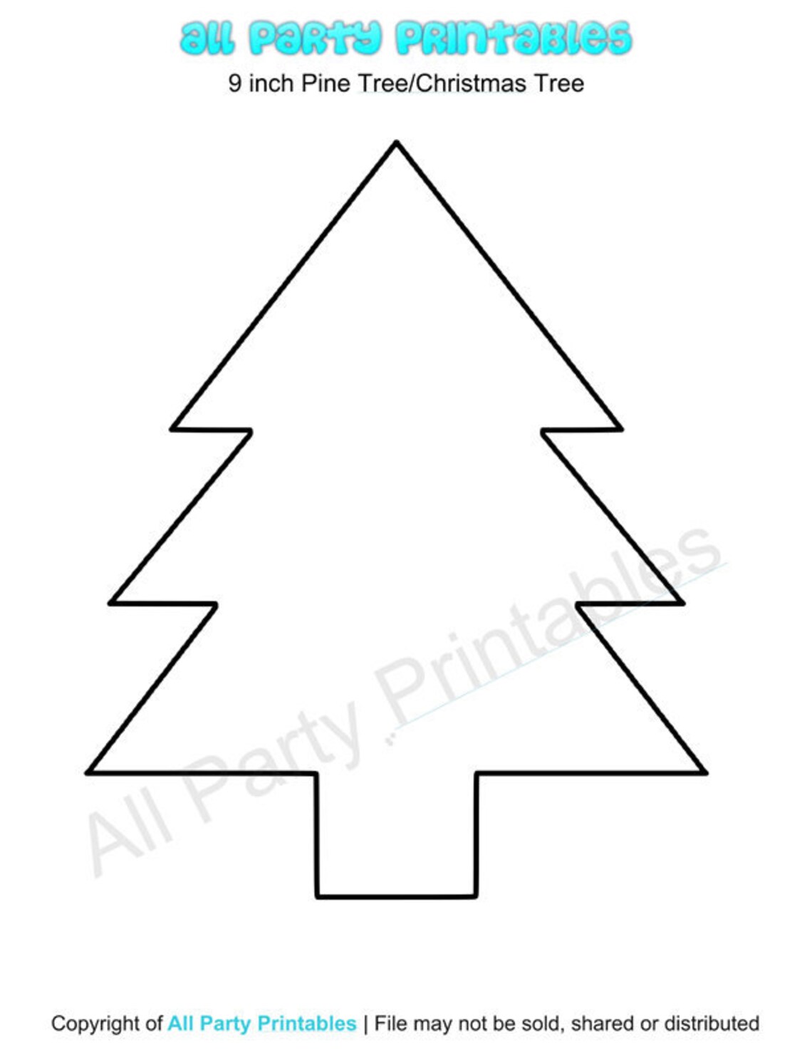 Pine Tree Printable Template-pdf, Download Pine Tree Cutout, Christmas ...