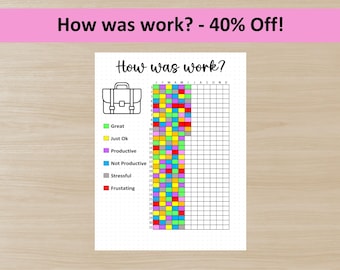 PRINTABLE How Was Work Tracker, Journal Page, Planner Page, Yearly Tracker, Track Work, Work Tracker, Mood Tracker, Feelings Tracker, Job