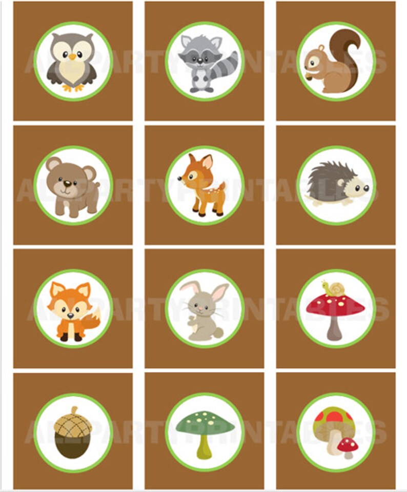 Woodland Animals, Woodland Cupcake Toppers, Woodland Baby Shower ...