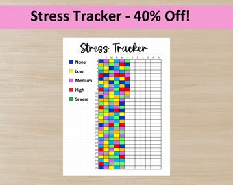 PRINTABLE Stress Tracker, Journal Page, Stress Log, Habit Tracker, Anxiety Journal, Anxiety Tracker, Track Stress, Planner Page,Mood Tracker
