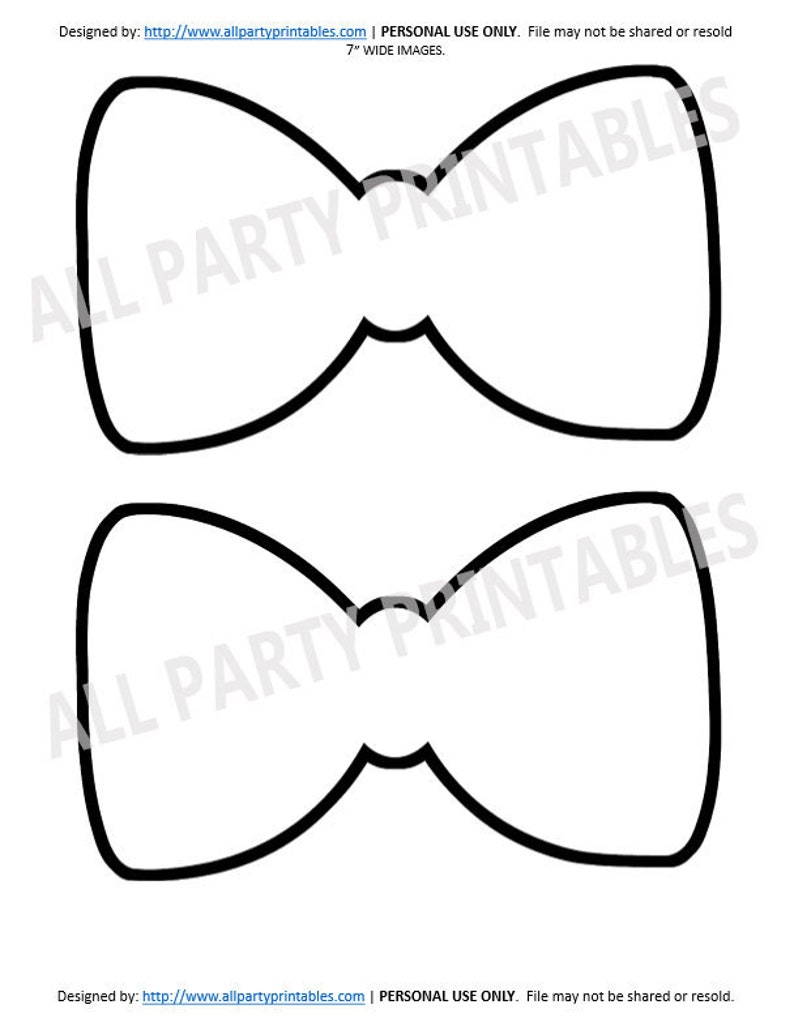 Bow Tie Printables Little Man Birthday Bow Tie Party Bow Etsy