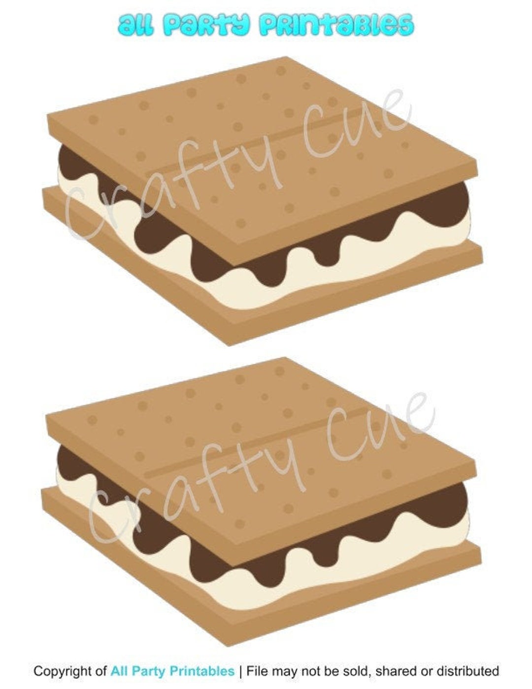 S'mores Printables, Camping Birthday, Camping Party, S'mores Clipart, S ...