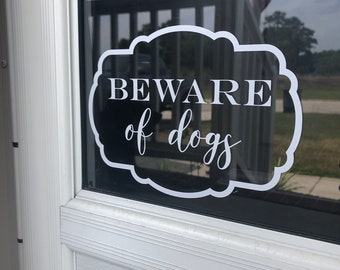 beware of dog decal