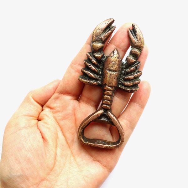 Lobster Vintage Soviet Bottle Opener Lobster Figure Gift for him Gift for dad Vintage Brass Bottle Opener