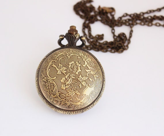 懐中時計ネックレスロケットペンダント - Etsy 日本