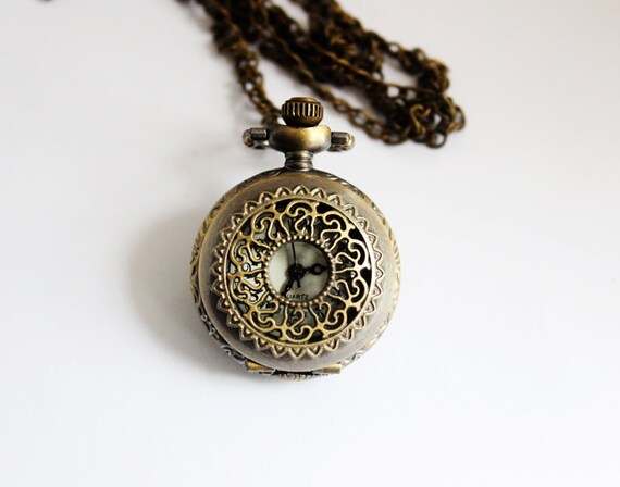 Watch locket best sale necklace