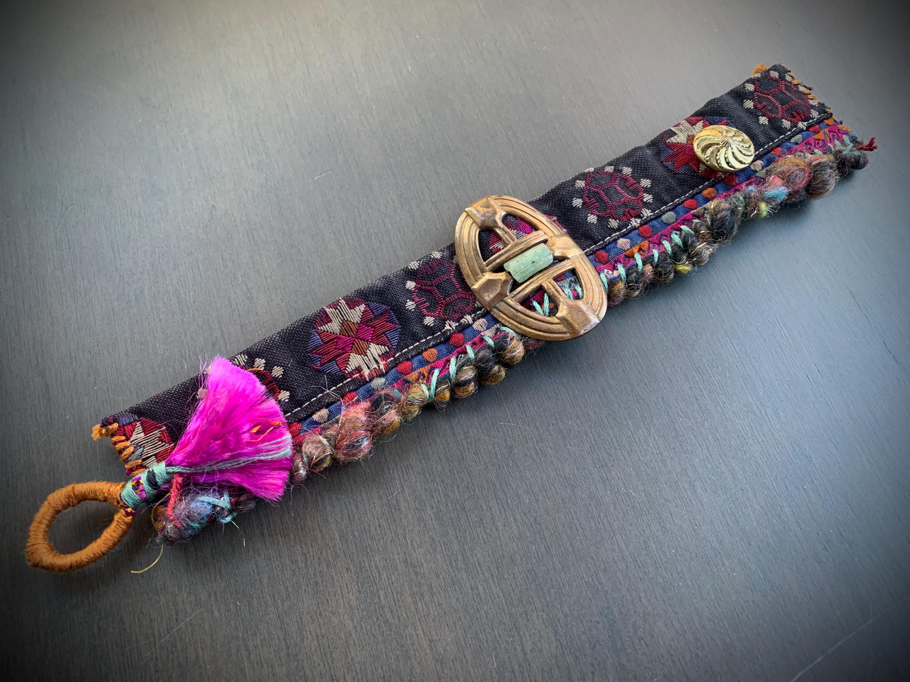 Bracelet Gourmette En Argent Filigrané XIXème Siècle - Décors Fleurs Végétaux - Chine - Occasion Excellent état