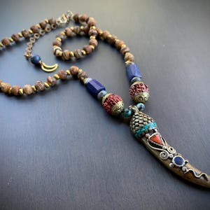Tibetan Fang Pendant Layer Necklace