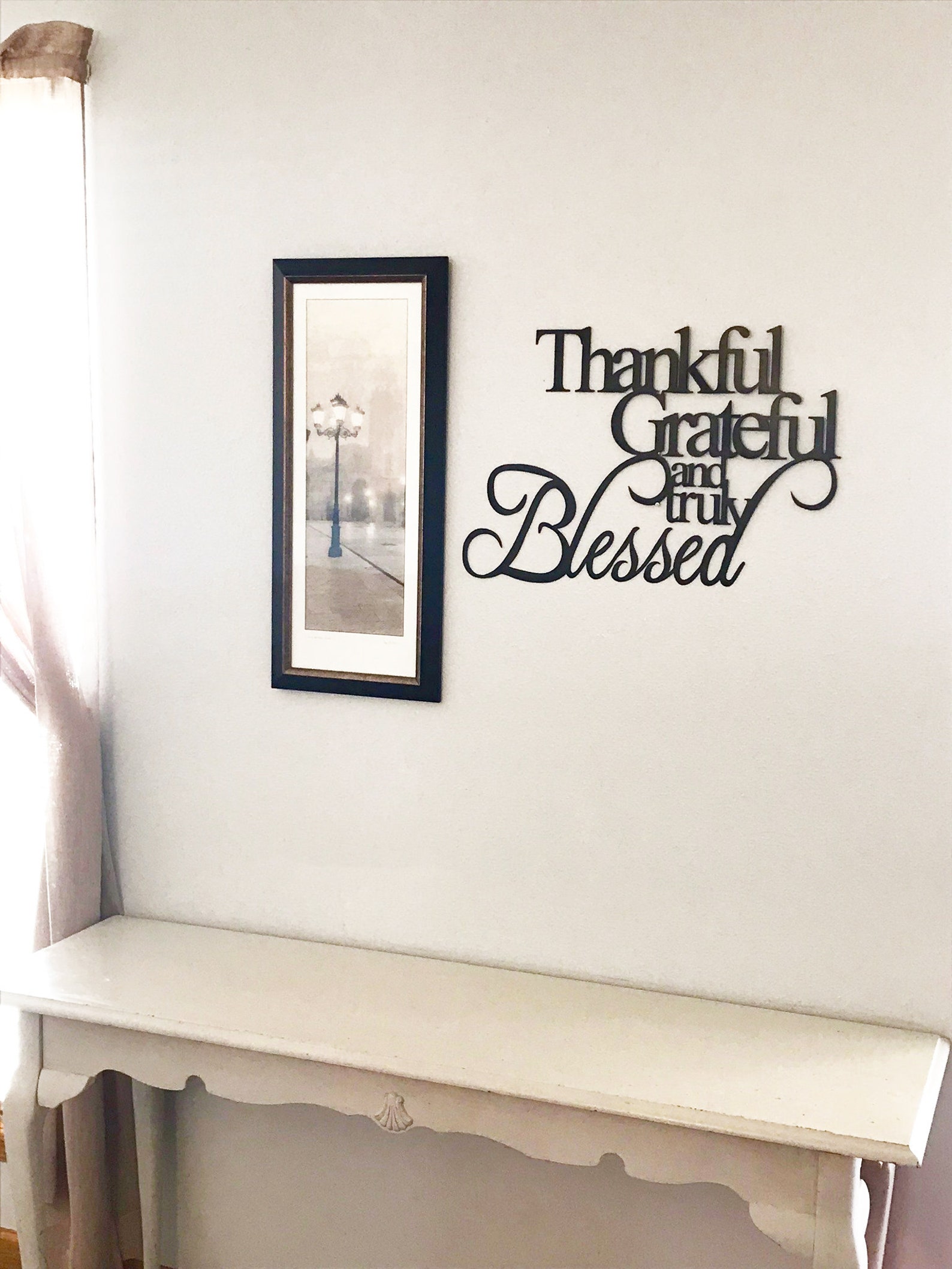 Thankful, Grateful and Truly Blessed Wall Art, Inspirational Art Etsy