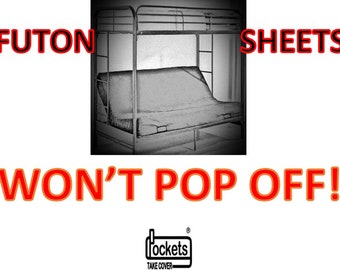 Won&#39;t Pop Off Futon, Full Size Sheets, Grey, Charcoal Grey  Gray Black