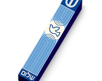 Mid-Century Modern Mezuzah Case – Dove & Star Design, 4"