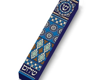 Decorative Tiles Wooden Mezuzah Case