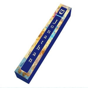 Decorative Paint Pattern Wood Mezuzah