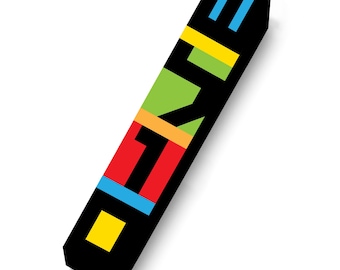 Multi color block Shalom 4" Mezuzah Case