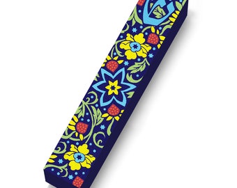 Floral Mezuzah Case, Mezuzah Gift, 4"