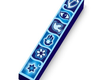 Decorative Jewish Icons Mezuzah, 4" Hand Made