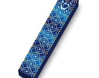 Decorative Geometric Circles Style Jewish Mezuzah Case, 4"
