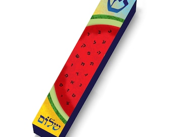 Fruits Mezuzah, Watermelon Mezuzah, Oranges Mezuzah Case, Mezuzah Gift, 4"