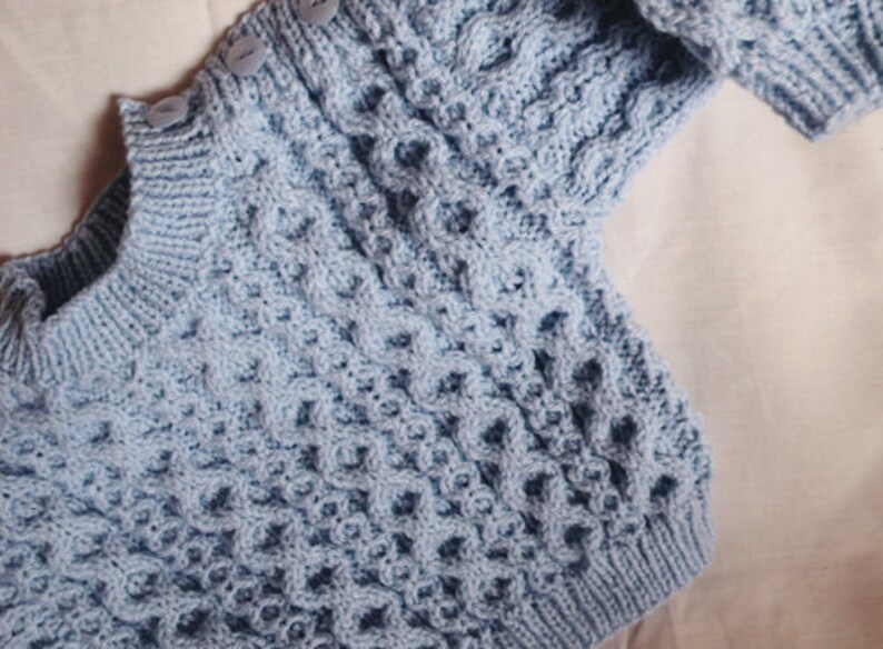 Handmade Hand Knitted Blue Jumper Baby Child Newborn Boy Etsy