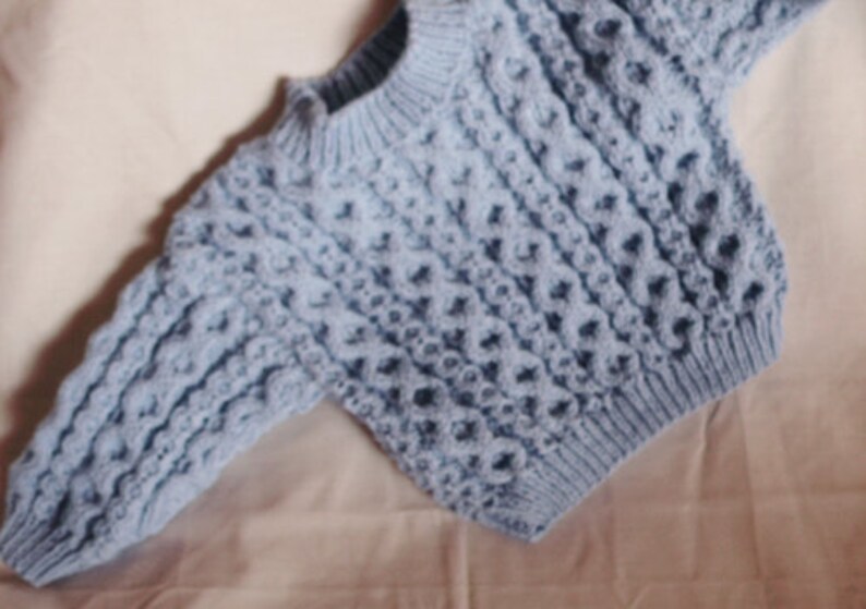 Handmade Hand Knitted Blue Jumper Baby Child Newborn Boy Etsy