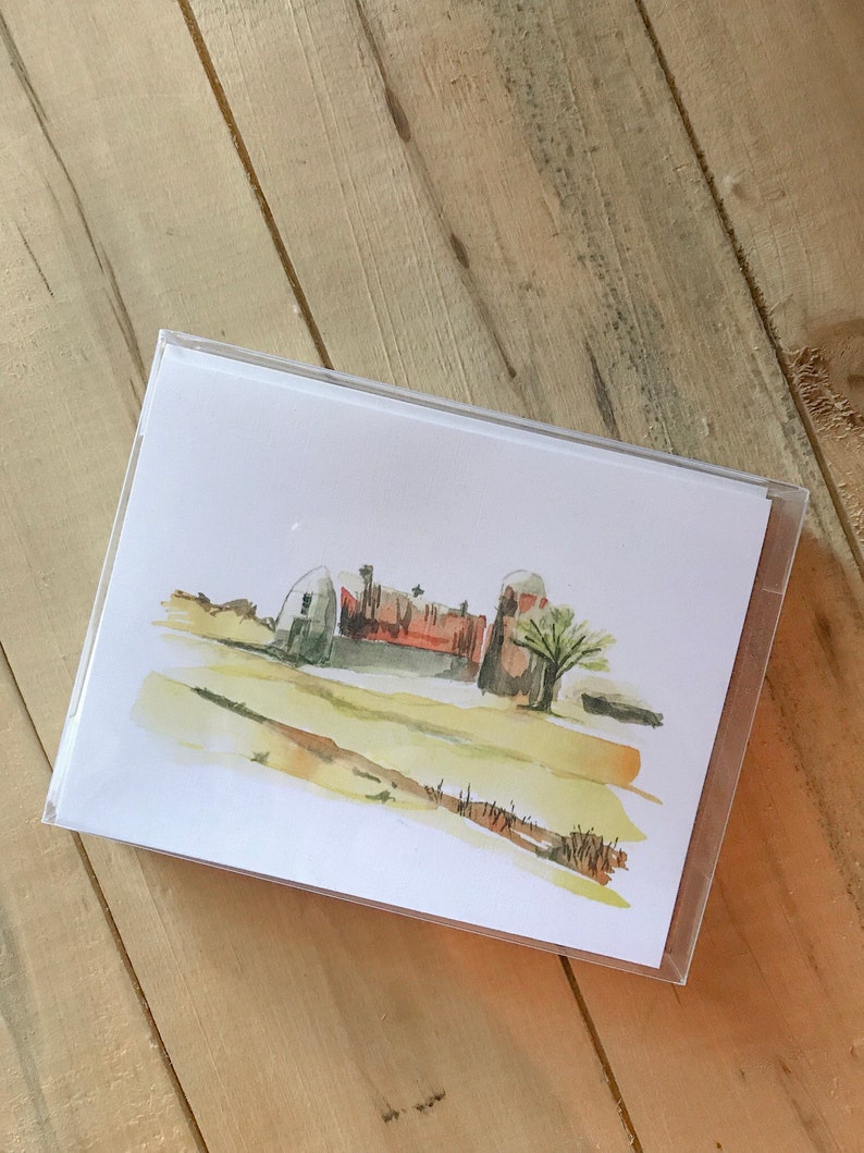 Barn Watercolor Notecards Box Set Blank Inside image 3