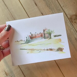 Barn Watercolor Notecards Box Set Blank Inside image 1