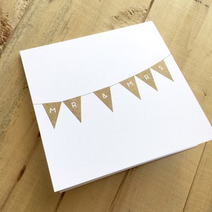 Wedding Card/Wedding Shower Card Mr & Mrs Rustic Burlap Bunting Design image 3