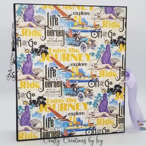 Graphic 45 Life is a Journey, Handmade Scrapbook Photo Album, Keepsake Album
