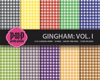 Gingham Paper I | Gingham Paper Digital Paper | Gingham | Premade Paper