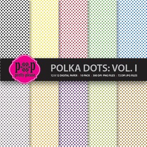 Polka Dot Paper I | Polka Dot Digital Paper | Polka Dots Premade Paper