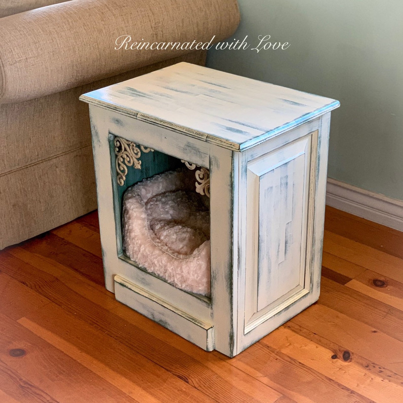 Shabby Chic Pet Bed Nightstand Dog Bed Cat Bed Farmhouse Etsy