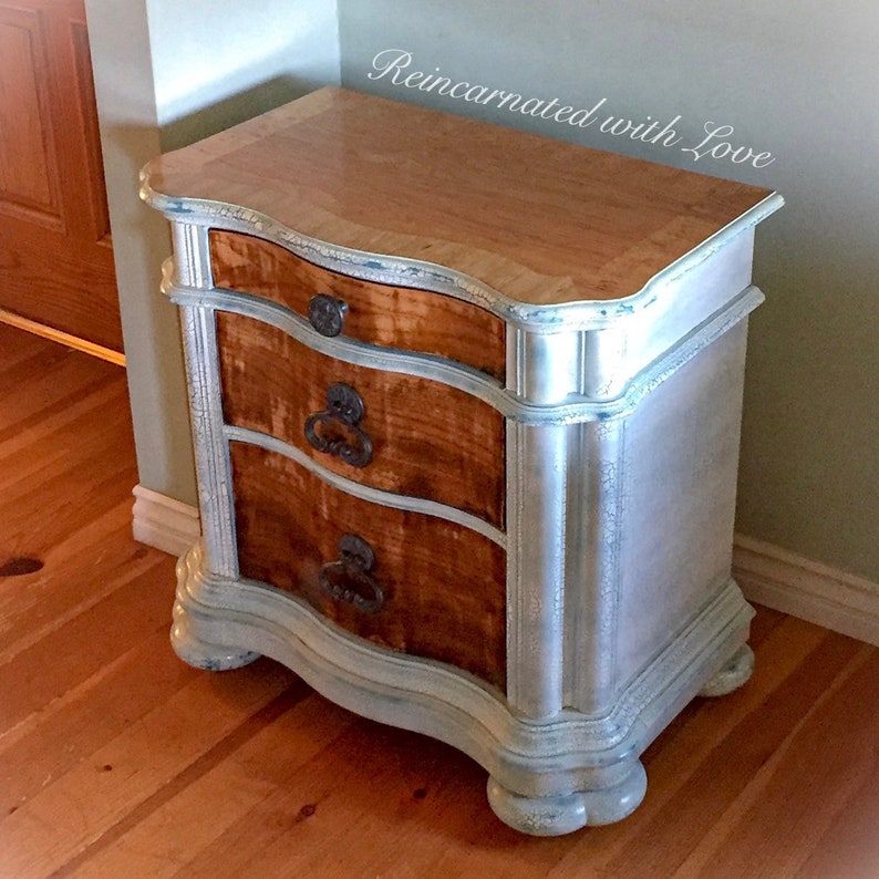 Large French Country Nightstand boho nightstand white end Etsy