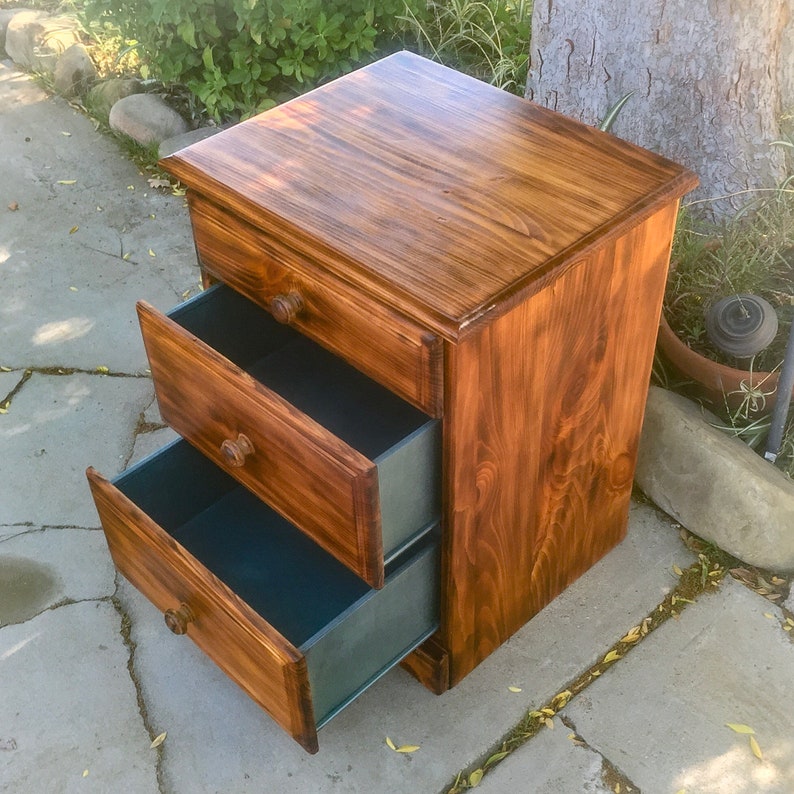 bedside table Torched rustic end table nightstand rustic side table wood upcycled rustic furniture Rustic Nightstand burnt wood