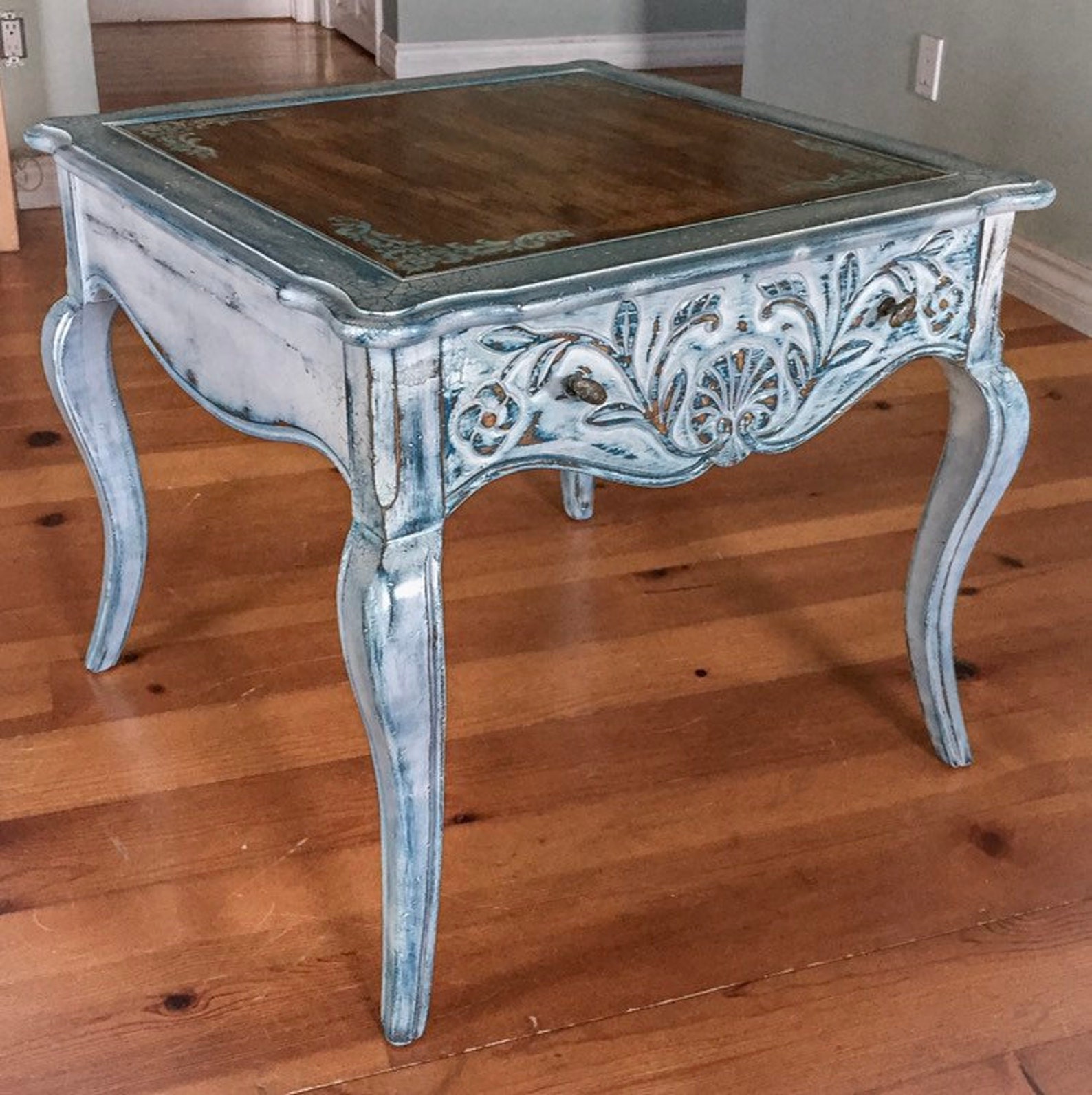 Shabby Chic Side Table painted furniture french farmhouse Etsy