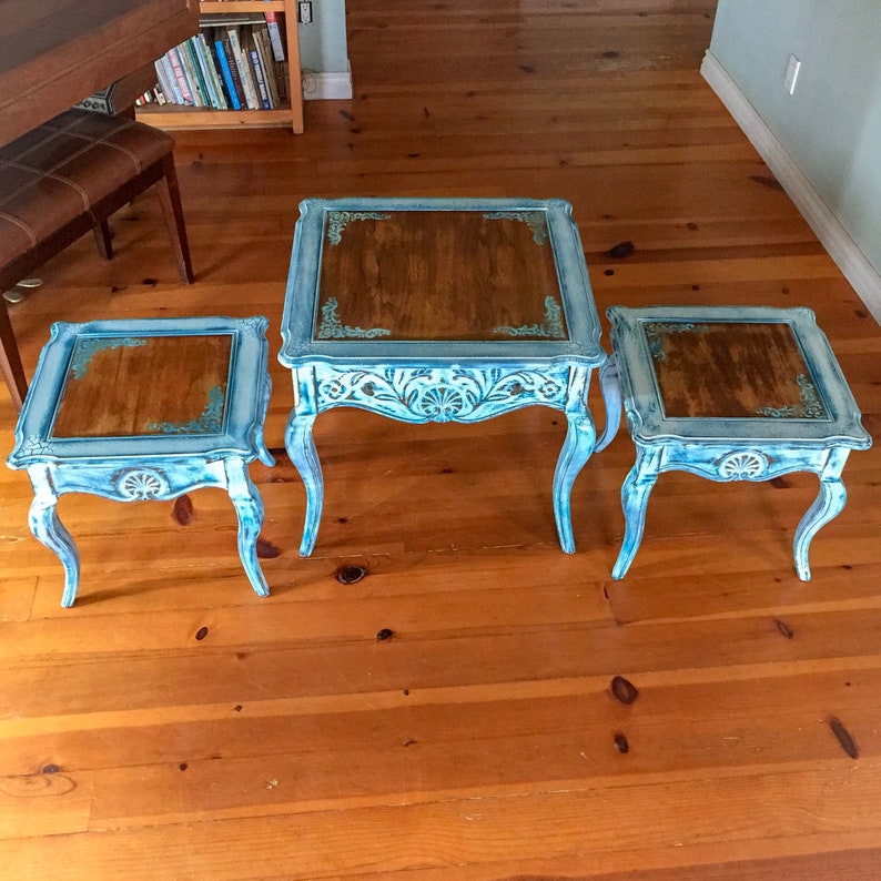 French Country, Side Table, white end table, french farmhouse, painted side table, vintage, end table, white side table, painted furniture image 9
