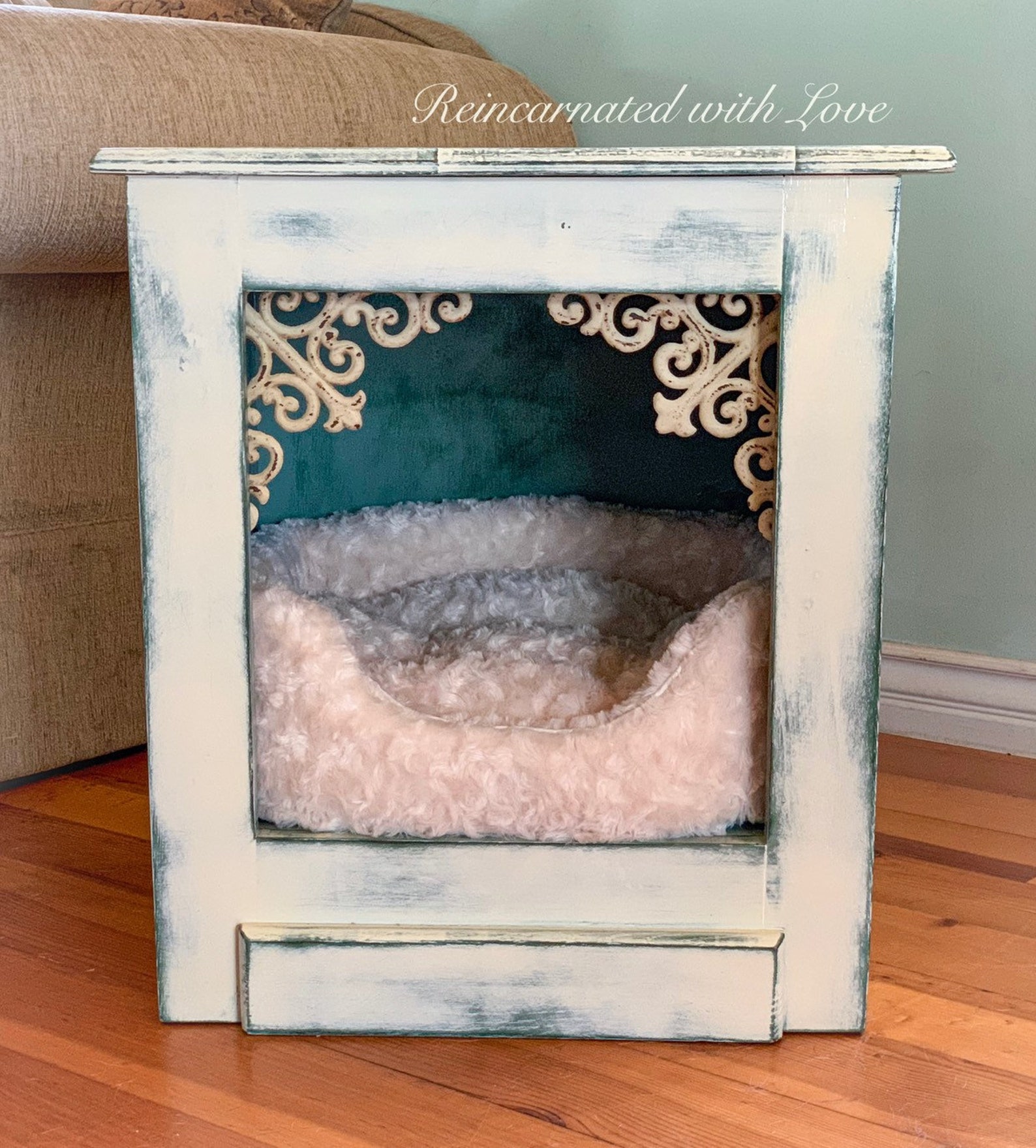 Shabby Chic Pet Bed Nightstand Dog Bed Cat Bed Farmhouse Etsy
