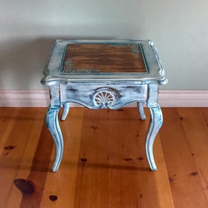 French Country, Side Table, white end table, french farmhouse, painted side table, vintage, end table, white side table, painted furniture image 6