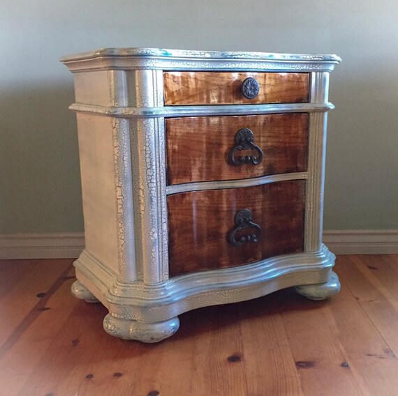 Large French Country Nightstand Boho White End Table Bedside Shabby Chic