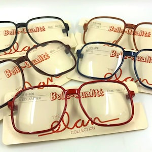 Vintage Oversized 80s Glasses Eyeglass Frames or Sunglass Frames - New Old Stock NOS Large Square - Belle Qualité -  Elan - Deadstock 1980s