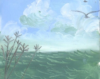 Sale**Mini oil painting, unframed