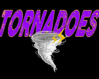 Tornado's schuin paarsgouden mascotte PNG-bestand voor T-shirts