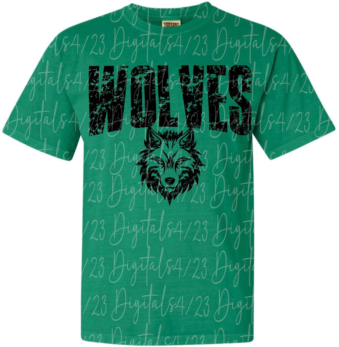 Wolves Distressed Black Mascot PNG for T-shirts - Etsy