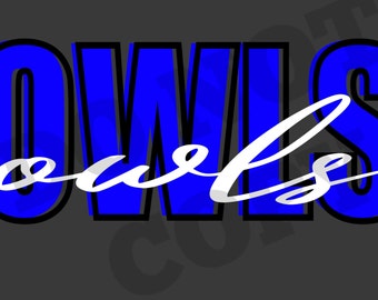 Owls Blue Mascot PNG