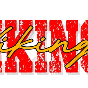 Vikings Red & Gold Mascot PNG Sublimation File