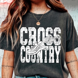Cross Country Distressed Sport Mascot PNG for Shirts