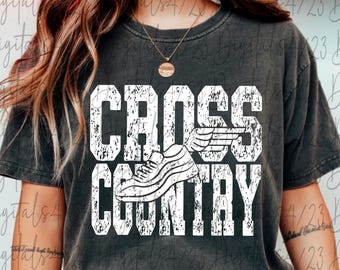 Cross Country Distressed Sport-mascotte, png-bestand voor shirts