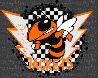 Jackets White Lightning Orange Mascot PNG